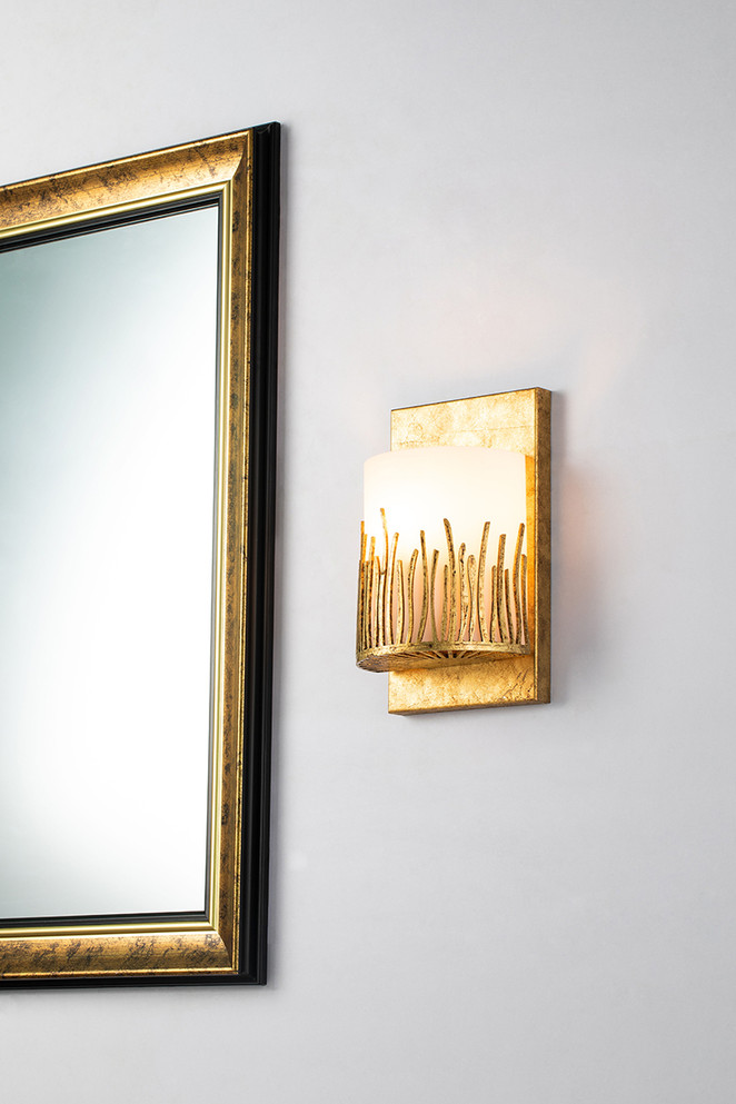 Sawgrass 1 Light Wall Sconce in Distressed Gold