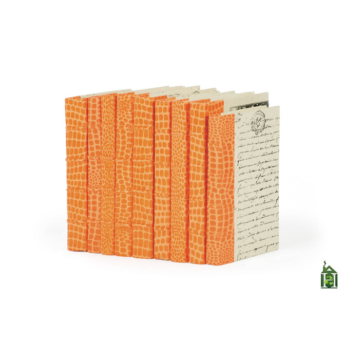 Linear Foot of Faux Croc Orange Books