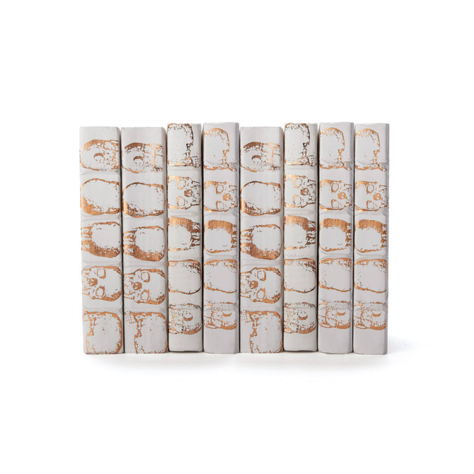 Linear Foot of Skulls White Copper Leaf Books