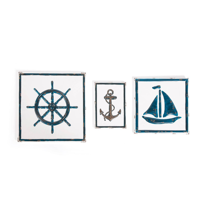 Set of Three Boaters Wall Decor
