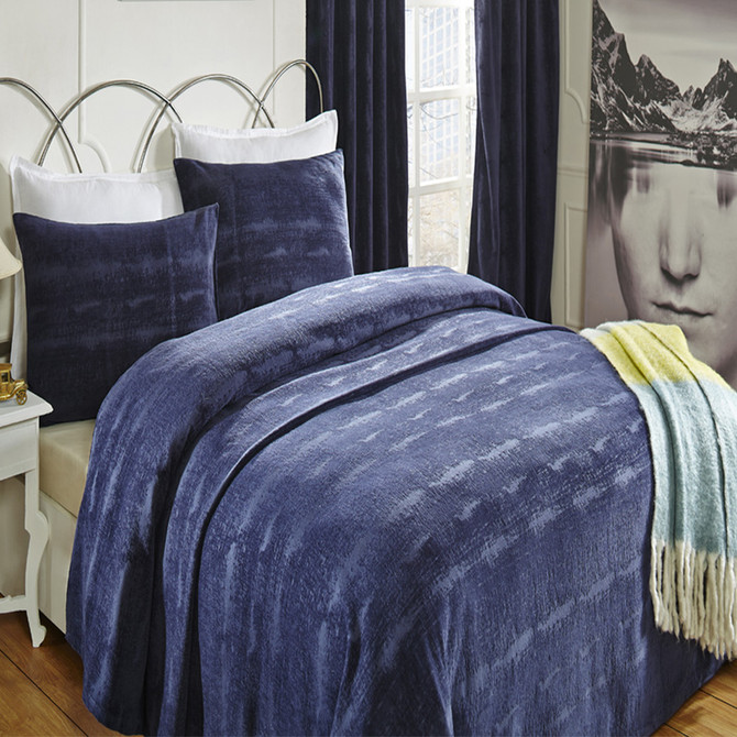 Distressed Velvet Coverlet & Shams - India's Heritage