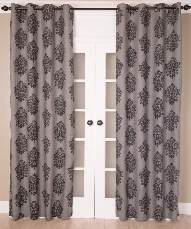 Burlap Motif Print Curtain