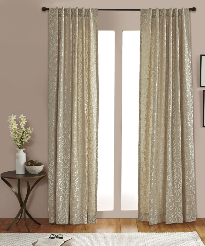 Natural Linen Embroidery Curtain
