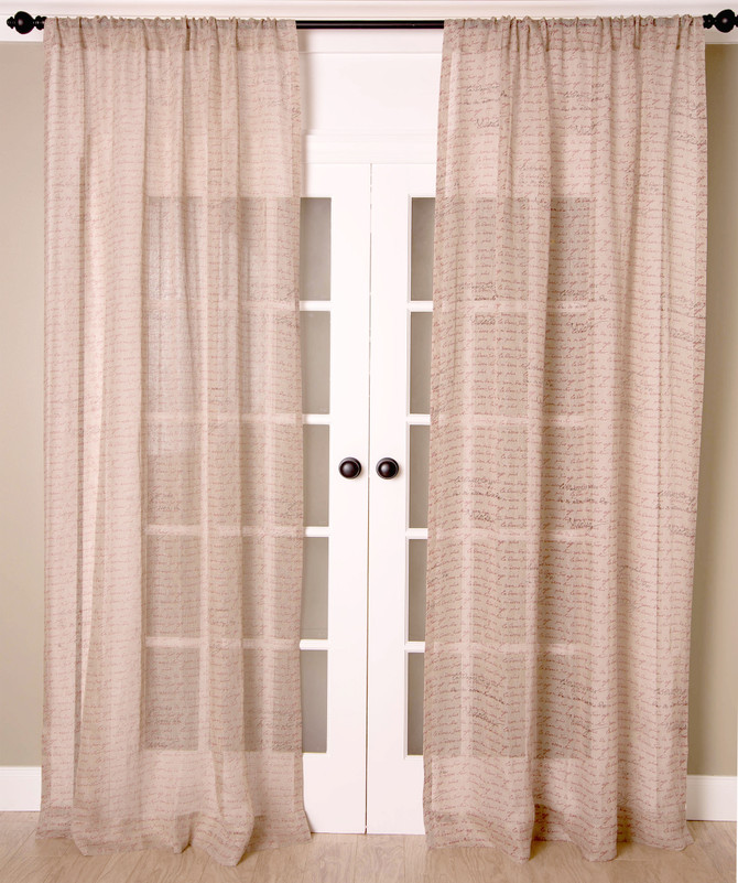 Sheer Linen with Print Curtain