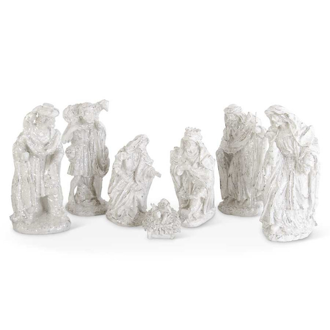 Tabletop White Nativity Set