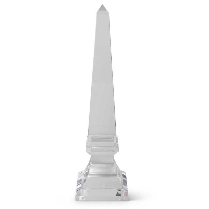 27 Inch Glass Obelisk On Pedestal