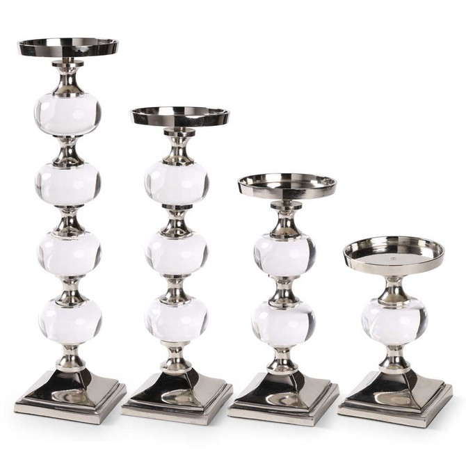 Set Of 4 Pillar Candleholders