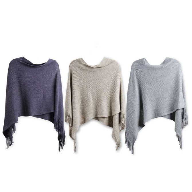 Assorted Ribbed Knit Ponchos Program