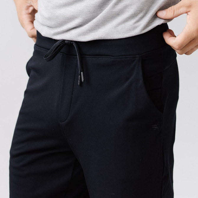 Cozy Earth Men's Ultra-Soft Bamboo Jogger Short - Black