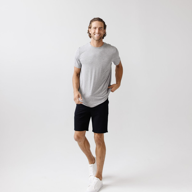 Cozy Earth Men's Ultra-Soft Bamboo Jogger Short - Black