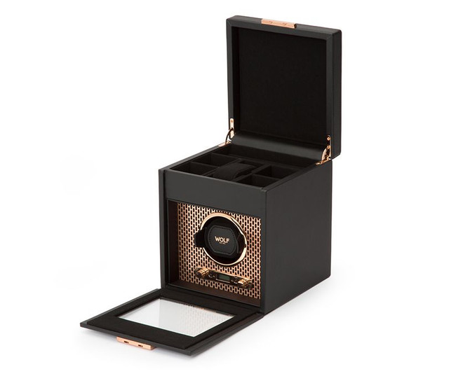 Wolf - Axis Single Watch Winder with Storage in Copper (469216)