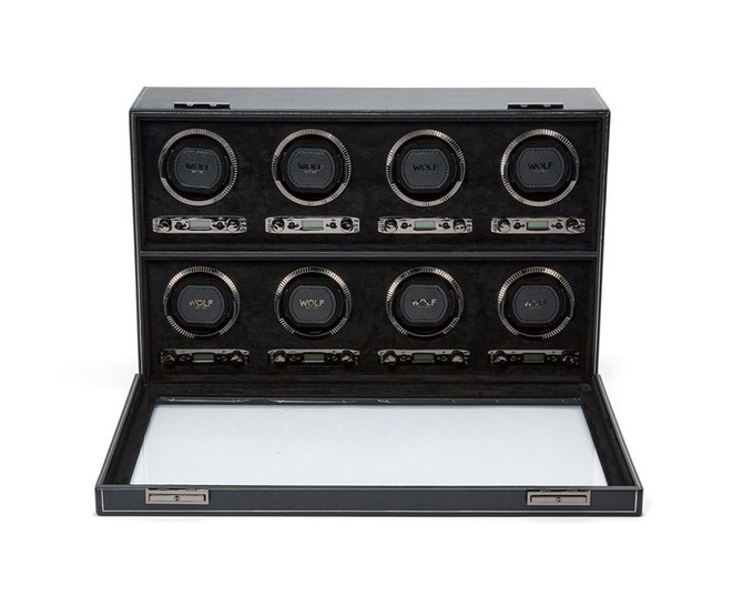 Wolf - British Racing 8 Piece Watch Winder in Black (792502)