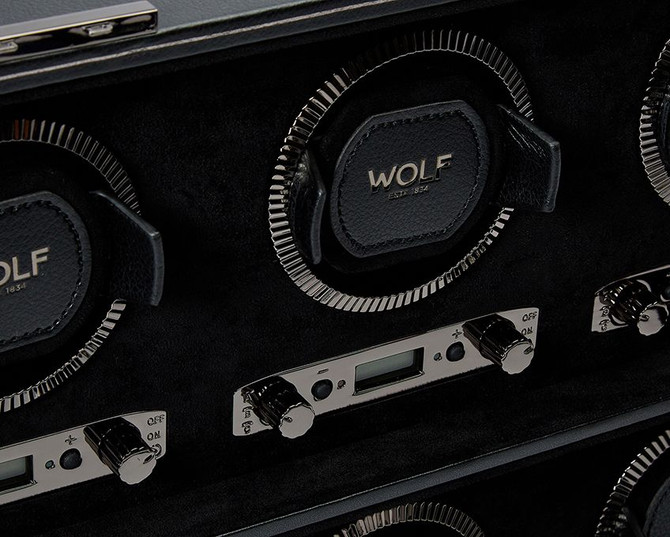 Wolf - British Racing 8 Piece Watch Winder in Black (792502)