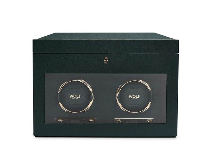 Wolf - British Racing Double Watch Winder with Storage in Green (792241)