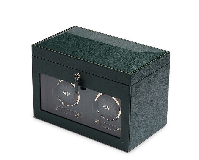 Wolf - British Racing Double Watch Winder with Storage in Green (792241)