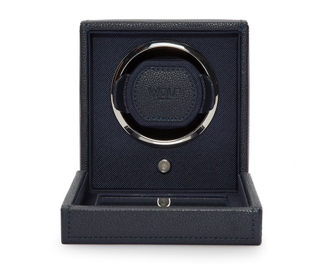 WOLF CUB SINGLE WATCH WINDER WITH COVER NAVY