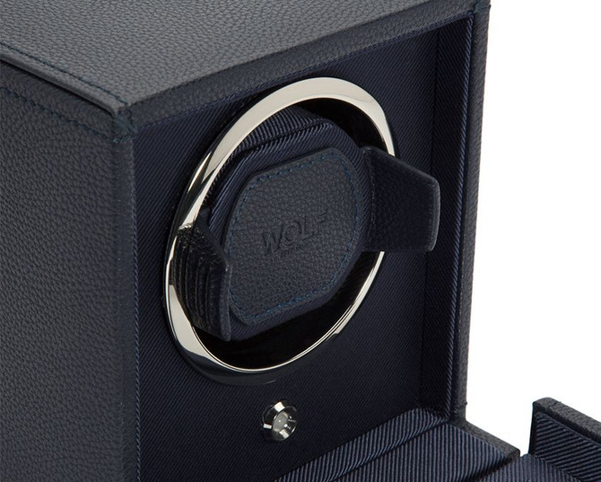 WOLF CUB SINGLE WATCH WINDER WITH COVER NAVY