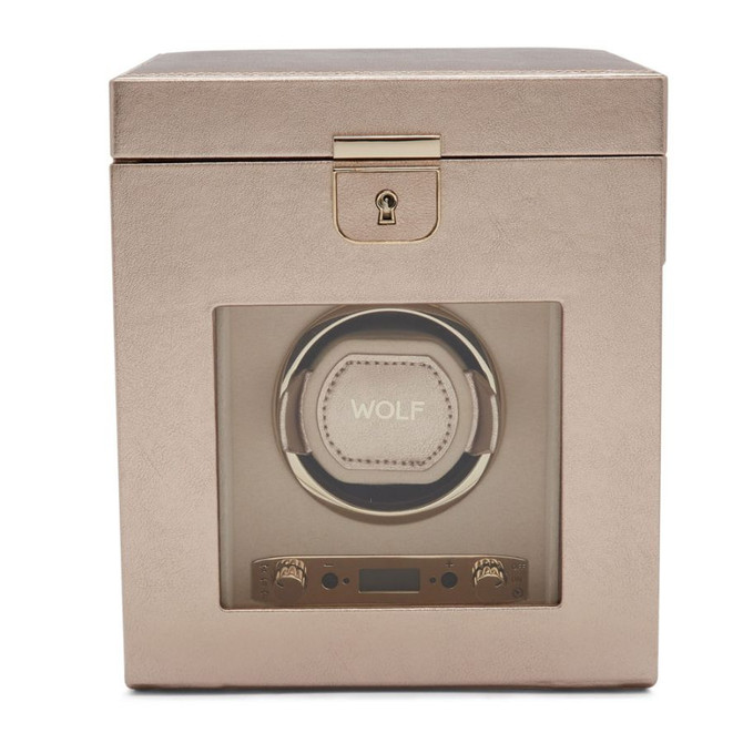 Wolf 1834 - Palermo Single Watch Winder with Jewelry Storage in Rose Gold (213716)