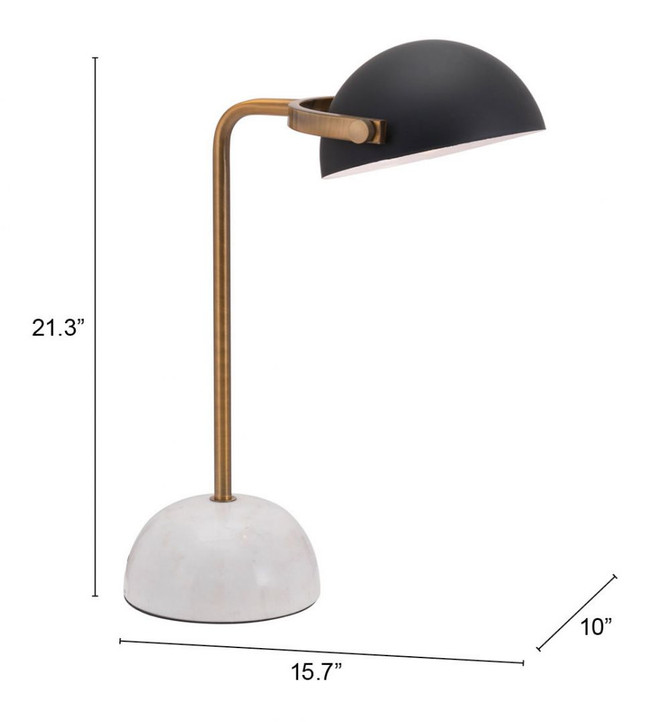 Zuo Modern Irving Table Lamp Black Dimensions