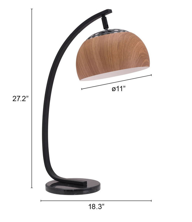 Zuo Modern Brentwood Table Lamp Brown Dimensions