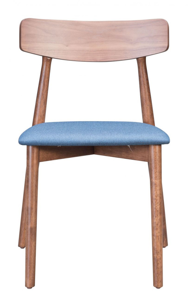 Zuo Modern Newman Dining Chair Walnut & Blue