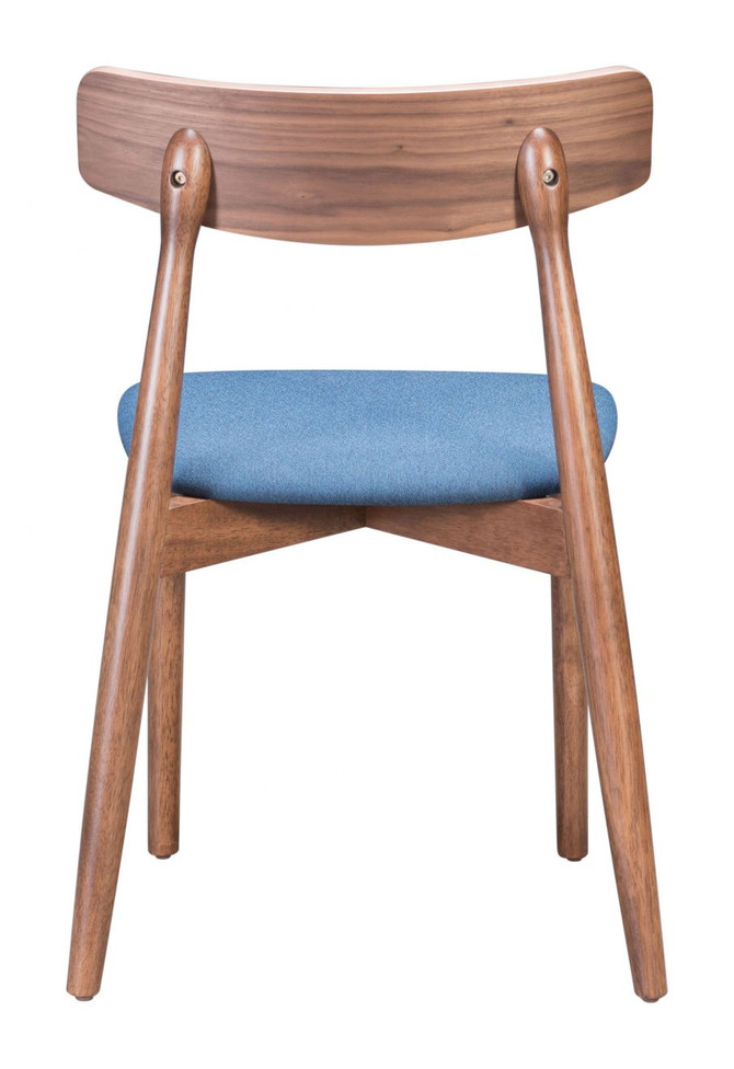 Zuo Modern Newman Dining Chair Walnut & Blue