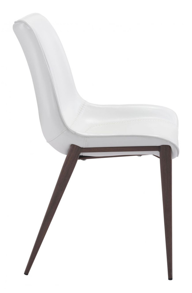 Zuo Modern Magnus Dining Chair White & Walnut