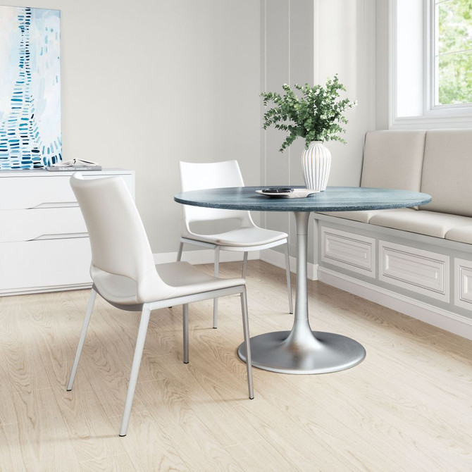 Zuo Modern Ace Dining Chair White & Silver