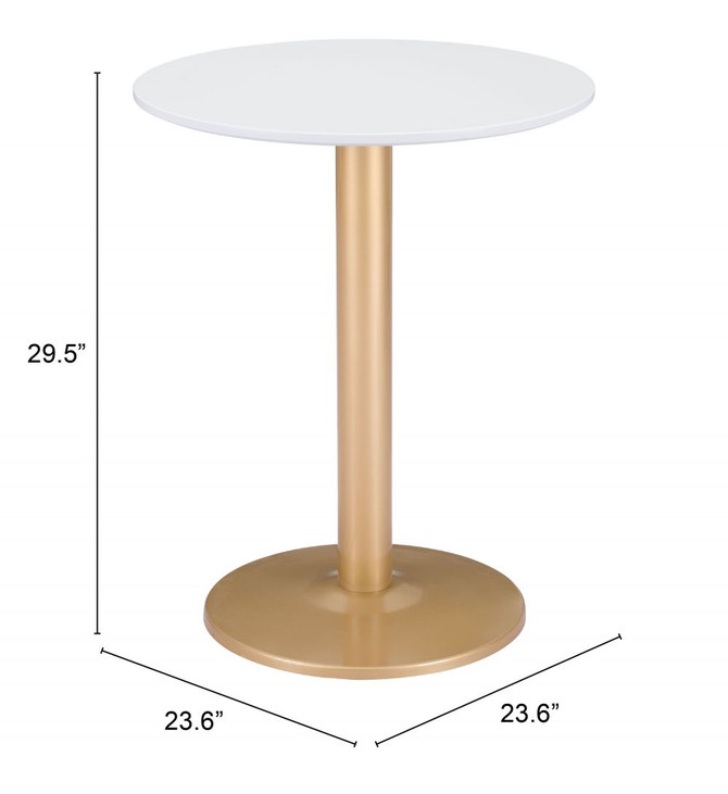 Zuo Modern - Alto Bistro Table White & Gold