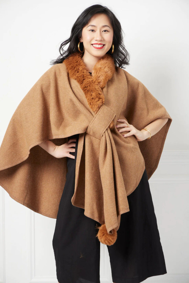 Tourance - Bella Shawl Poncho in Camel