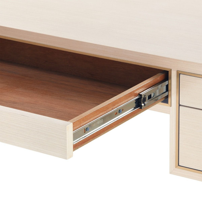 Morris Desk, Blanched Oak and Champagne