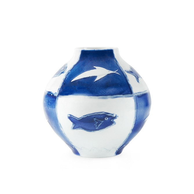 Malaga Vase, Blue and White