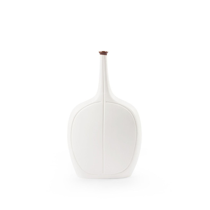 Vence Medium Vase - Blanc De Chine and Dark Amber