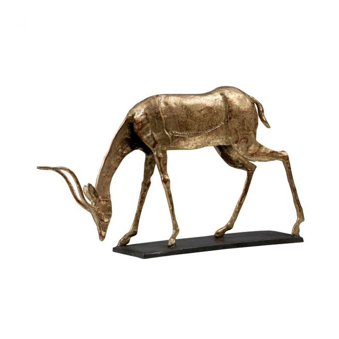 Oryx Curved Horn Statue, Gold Leaf