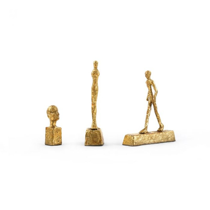 Three Forms Set of 3 Statues, Gold Leaf 