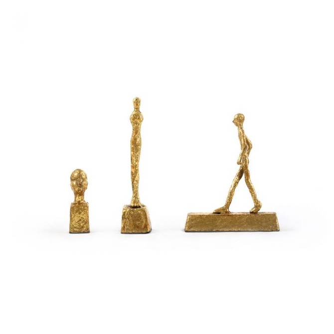 Three Forms Set of 3 Statues, Gold Leaf 