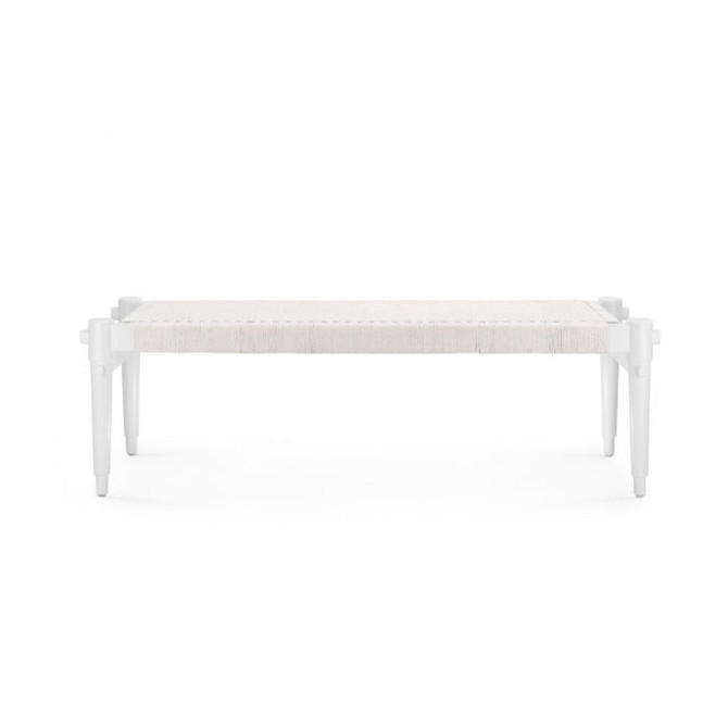 Rope Bench, Whitewashed Cotton White