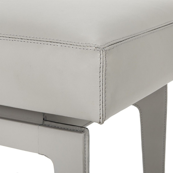 Winston Stool, Gray Leather