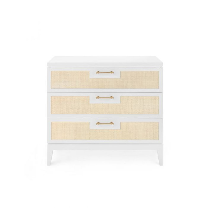 Astor 3-Drawer Side Table, Vanilla