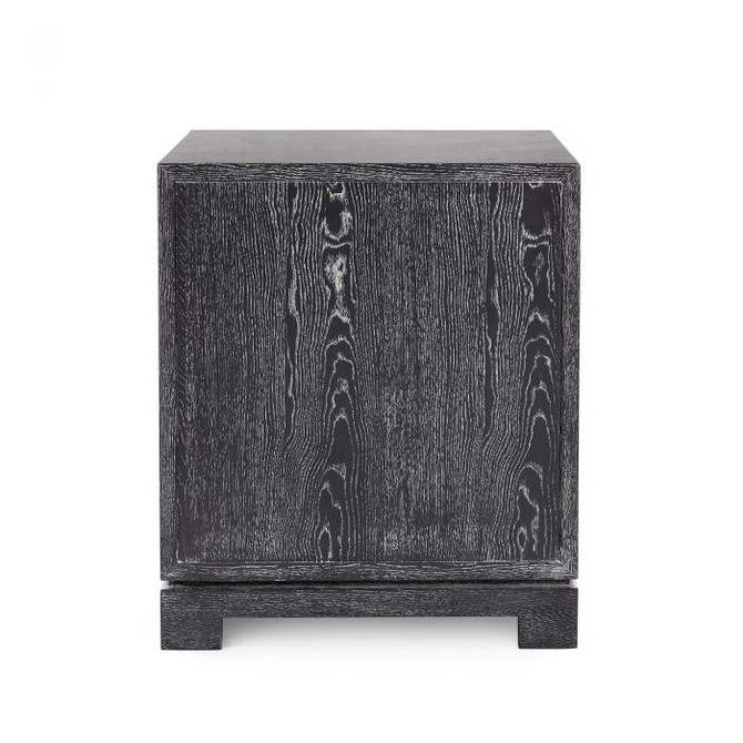 Berkeley 3-Drawer Side Table, Charcoal Cerused Oak