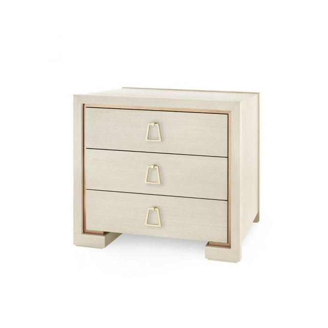 Blake 3-Drawer Side Table, Blanched Oak