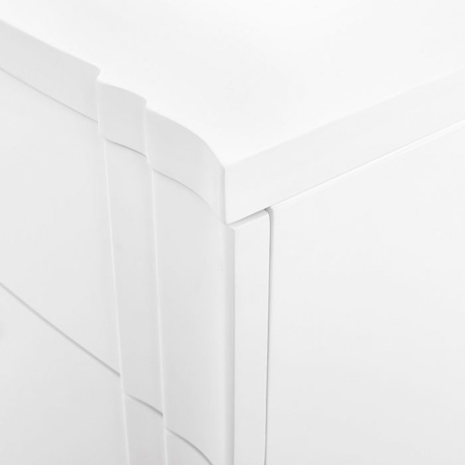 Flanders 3-Drawer Side Table, White Pearl 