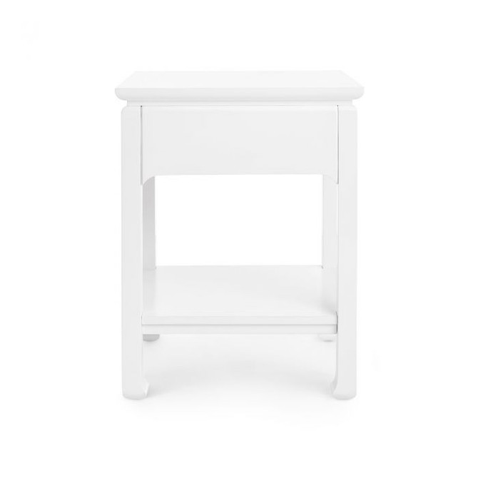 Harlow 1-Drawer Side Table, White Pearl