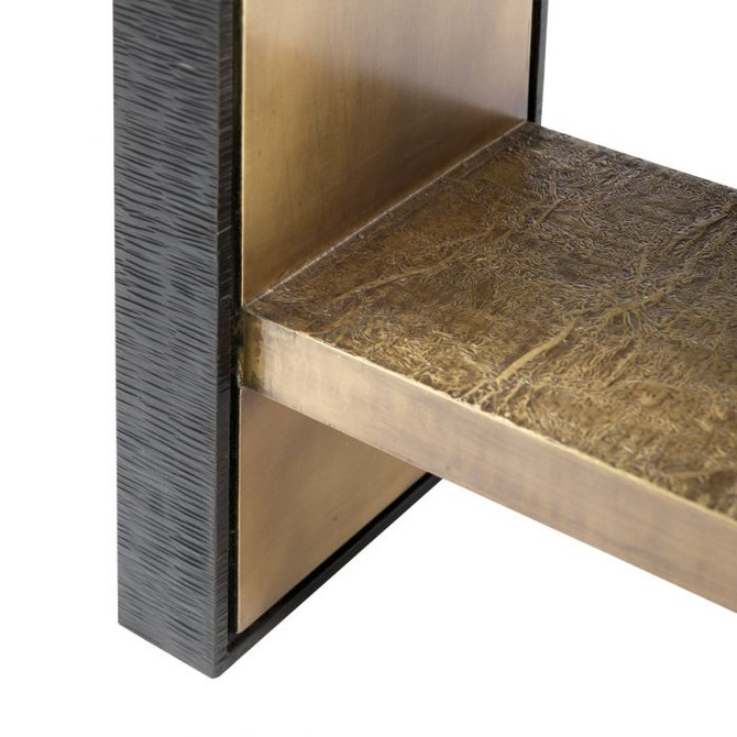 Odeon Side Table, Antique Brass and Dark Bronze