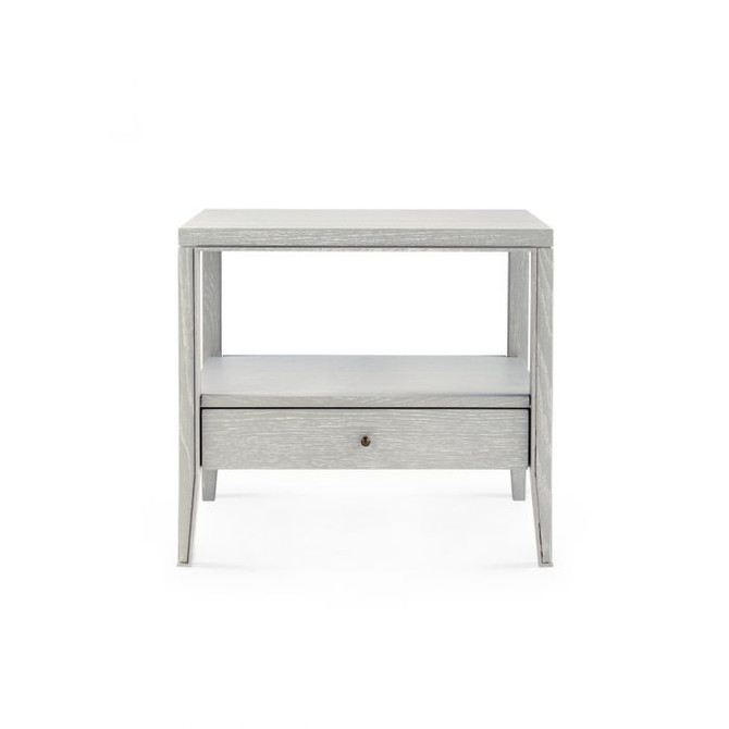 Paola 1-Drawer Side Table, Soft Gray