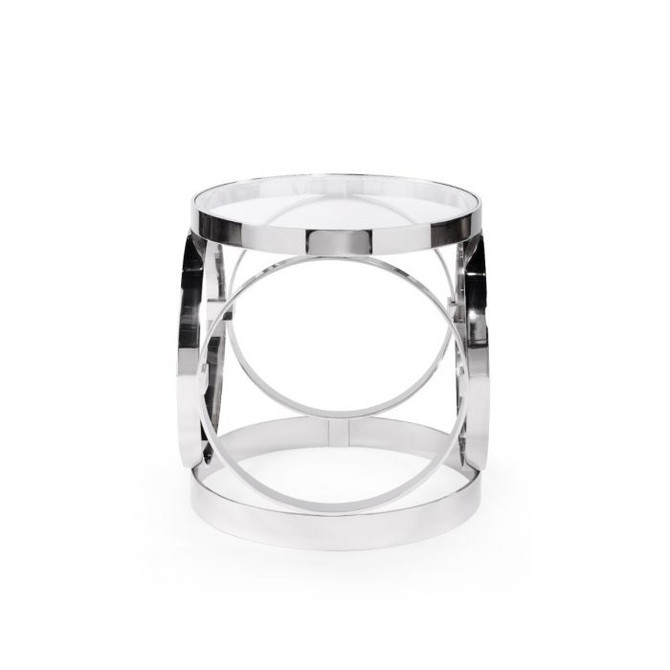 Stephen Side Table, Polished Nickel