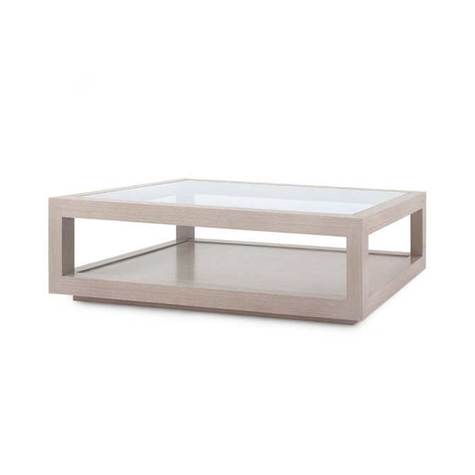 Gavin Large Rectangular Coffee Table, Taupe Gray