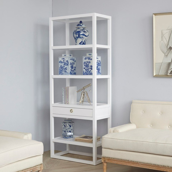 Newport Etagere, White Pearl