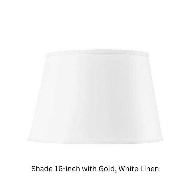 Shade 16-inch with Gold, White Linen