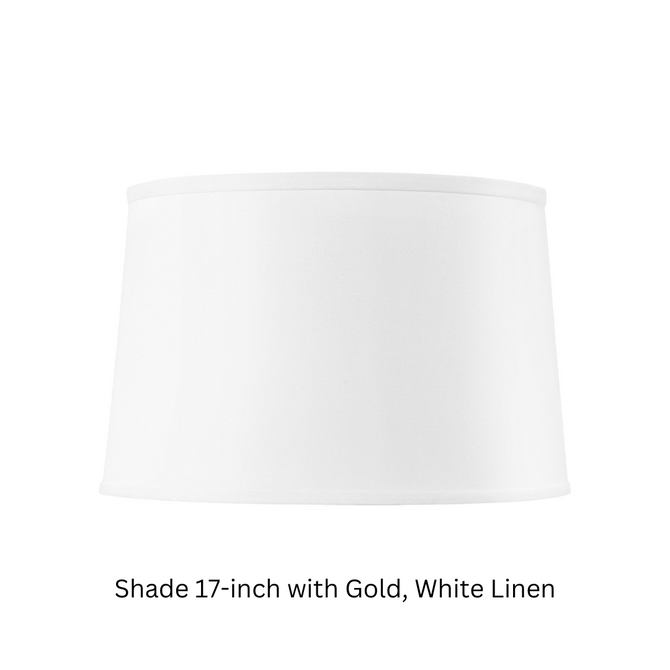 Shade 17-inch with Gold, White Linen